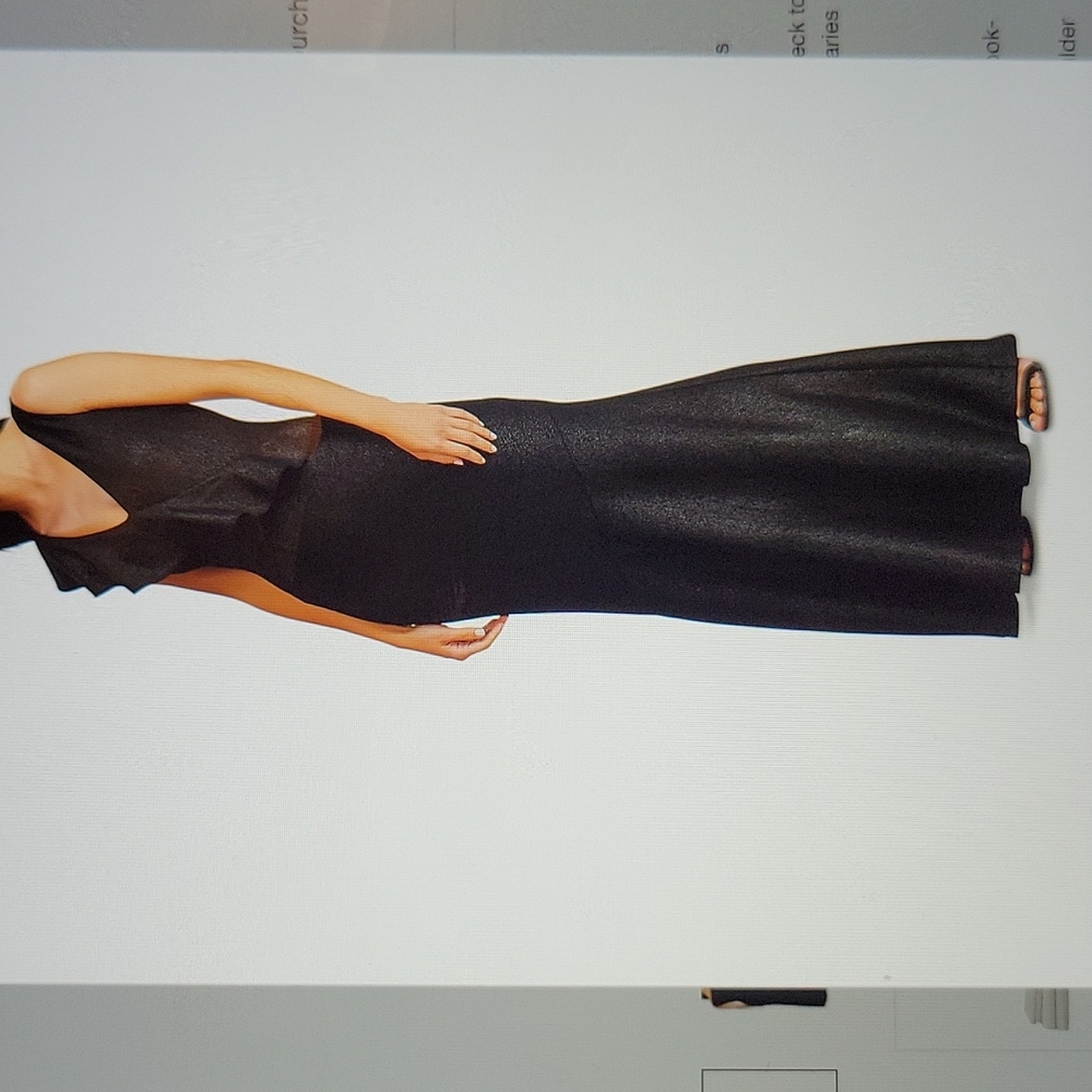 NWT: Ralph Lauren Metallic Ruffle-Trim Gown - Picture 12 of 13